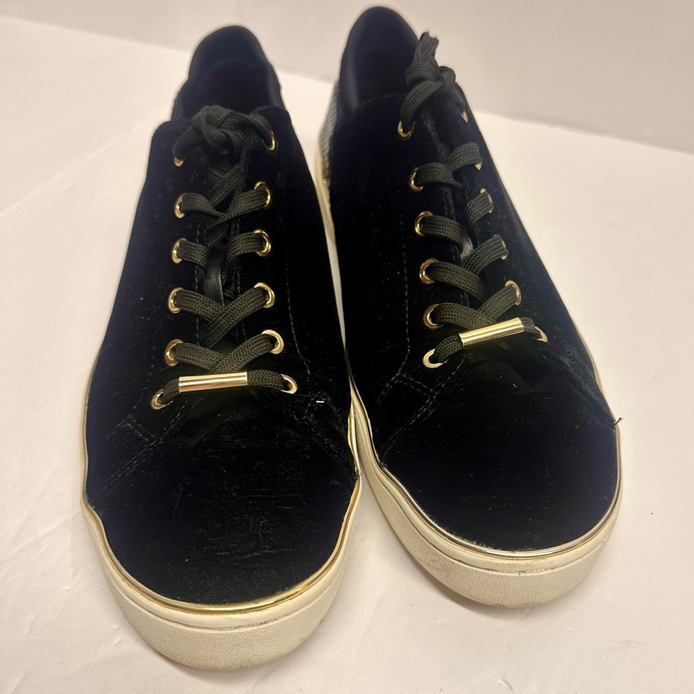 Michael‎ Kors Black and Gold Velvet Sneakers size 11